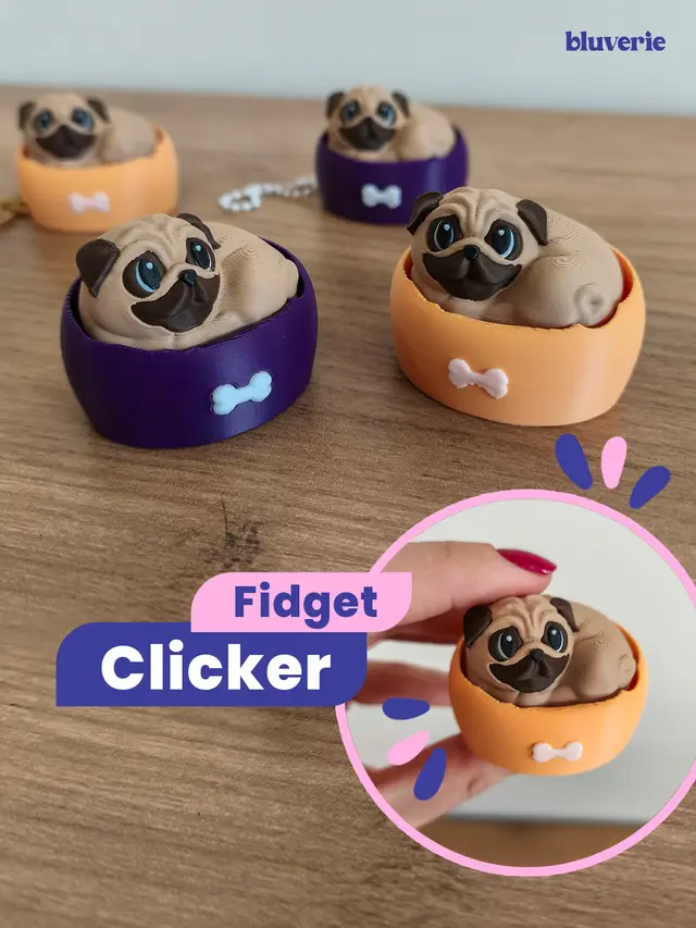 Pug Fidget Clicker — modelo 3D