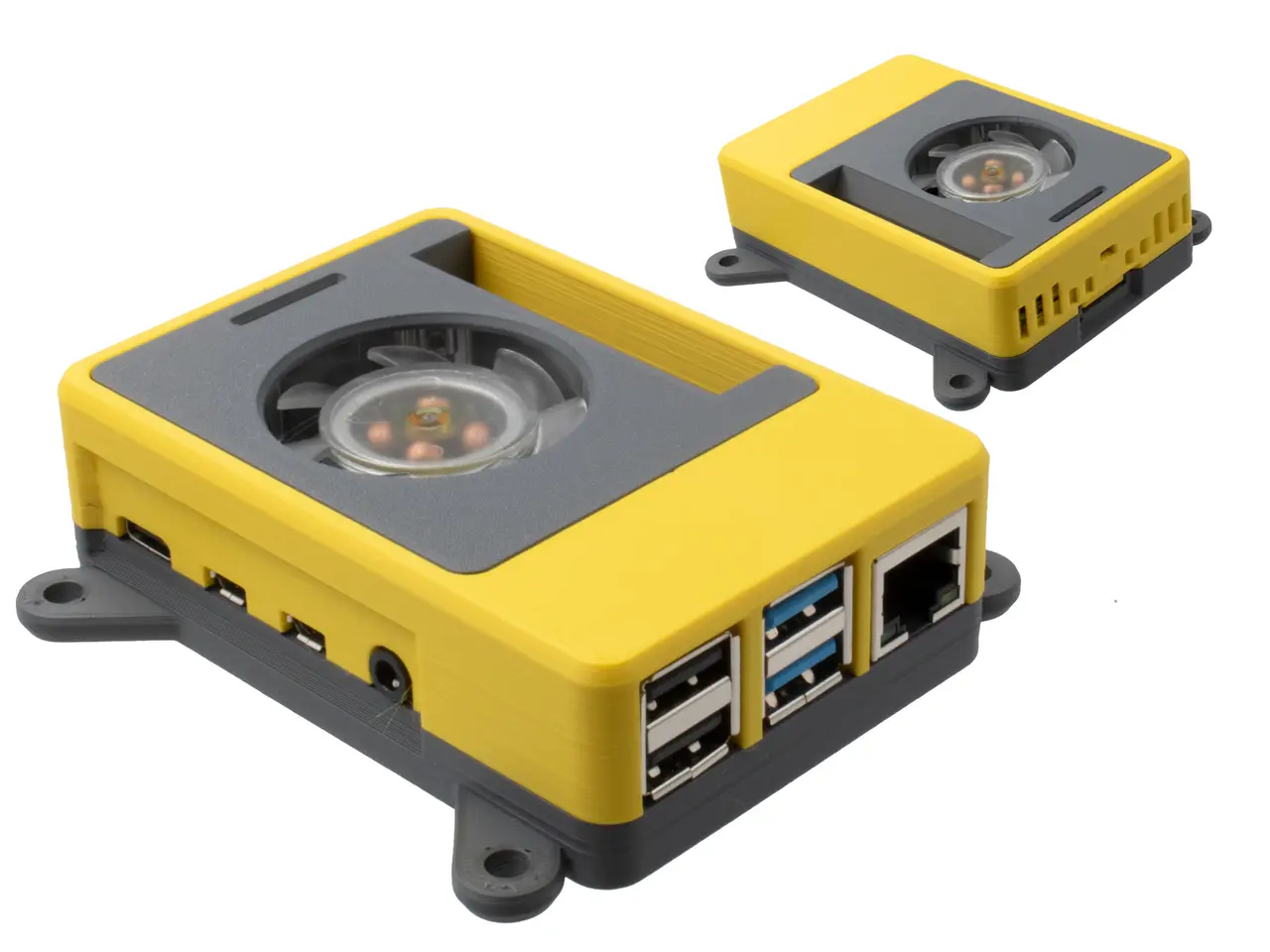 Modular Snap Together Raspberry Pi 2B/3B/3B+/4 Case w/ OLED & Fan Options — modelo 3D