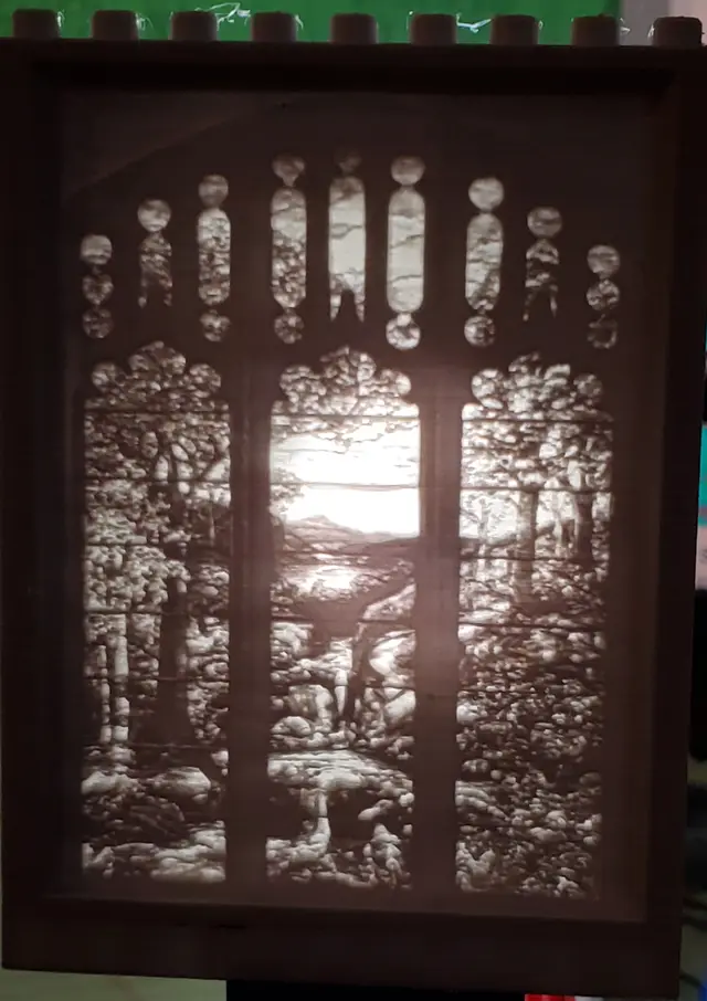 Montini Stained Glass Window Lithophane (Lego Compatible) — modelo 3D
