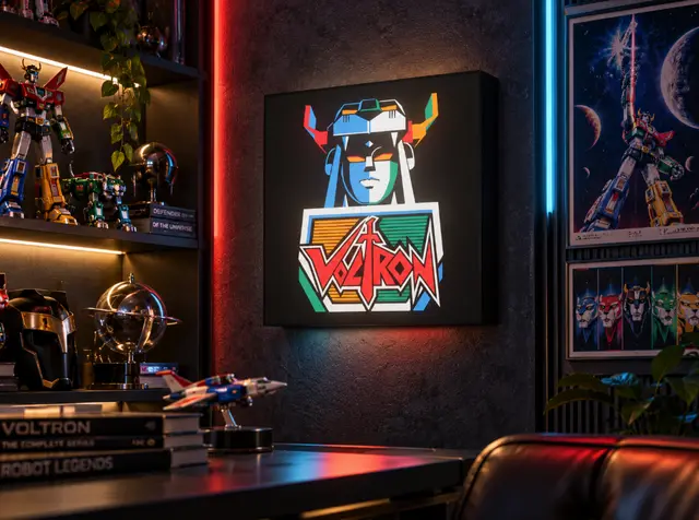 Voltron Defender of the Universe LED Light Box | 3D Printable Retro 80s Decor — modelo 3D