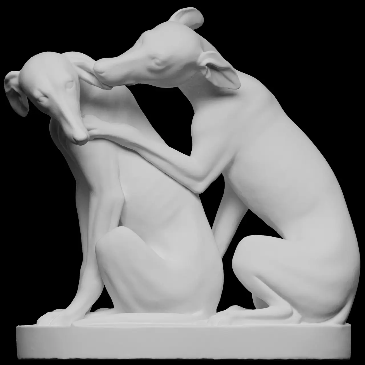 Group with two Greyhounds — modelo 3D