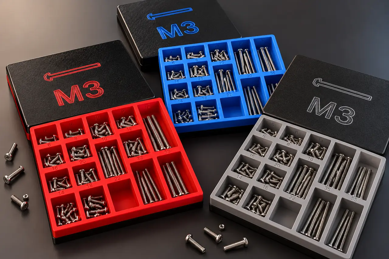 M3 screw sorter box — modelo 3D
