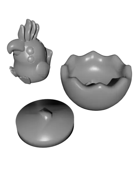 Cockatoo Parrot Clicker & Keychain (Single Color) — modelo 3D