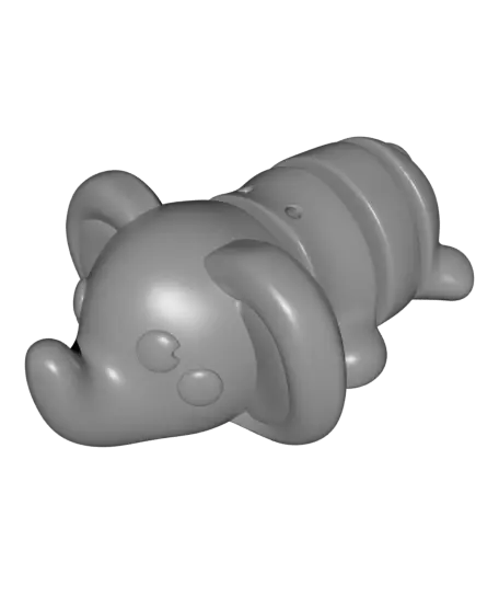 Flexi Elephant Keychain — modelo 3D