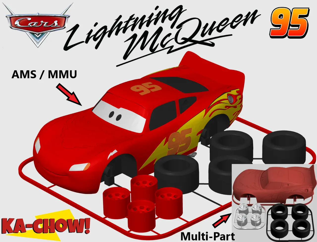 Lightning McQueen Kit Card (Disney Pixar Cars Movie) — modelo 3D