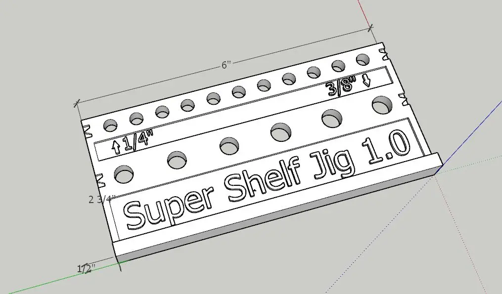 Super Shelf jig — modelo 3D