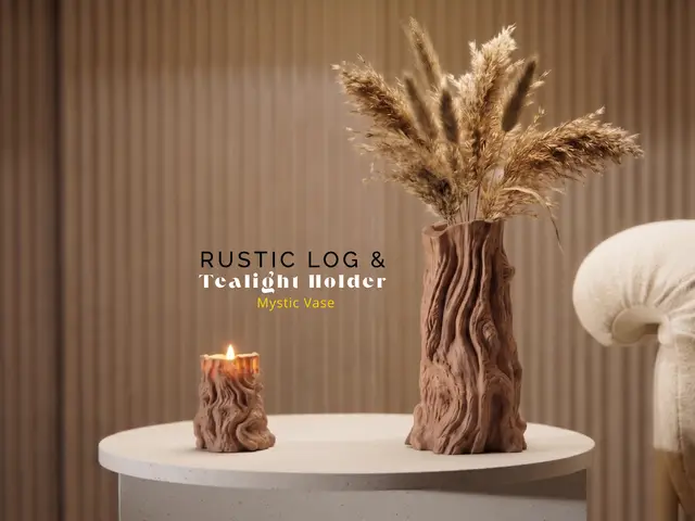 Rustic Log Vase & Tealight Holder — modelo 3D