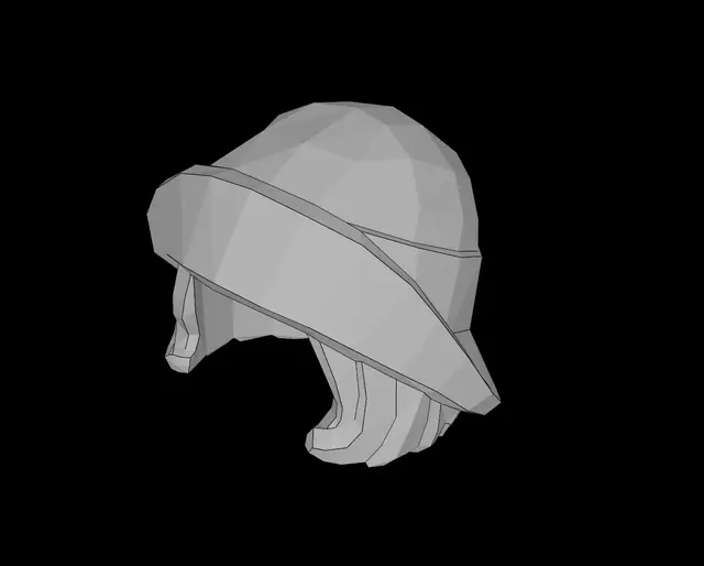 Lego Compatible (27995.dat) Minifig Hair Combo Hat with Hair Soft Folded Brim with Bob Cut Hair Pattern — modelo 3D