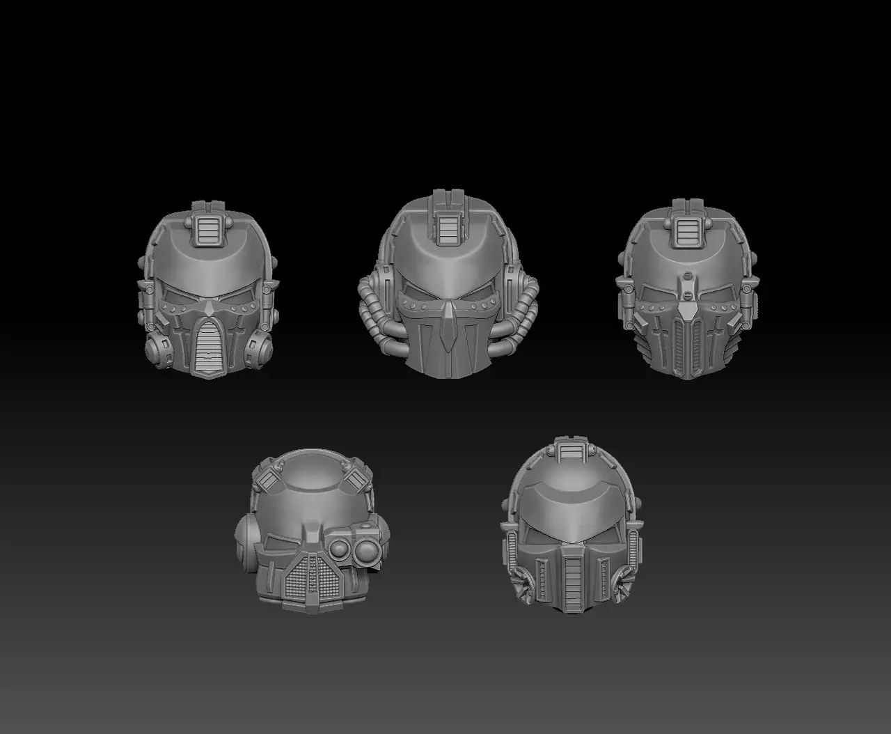 🎁 Free Bits Pack – 5 Steel Sentinal Heads 🎁 — modelo 3D