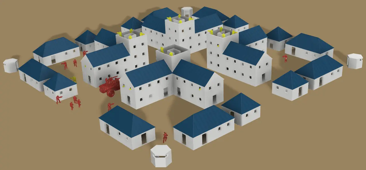Splat Zone 28mm Scale village — modelo 3D