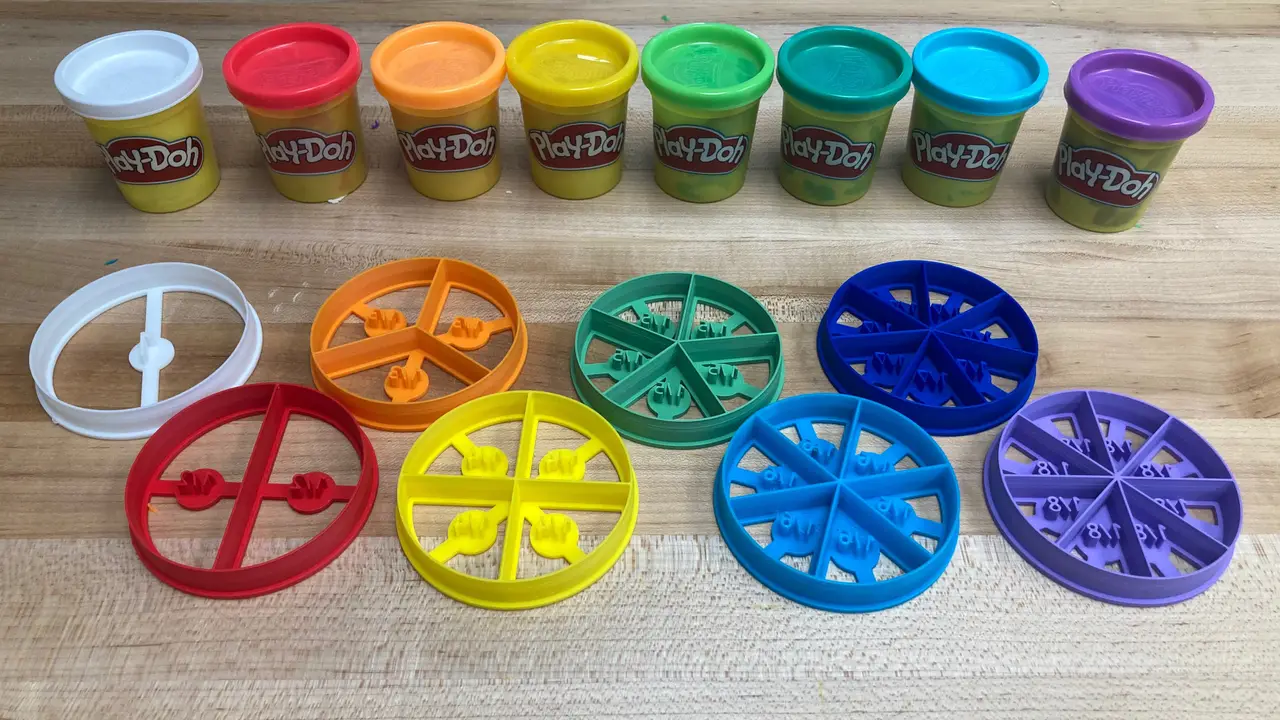 Play Doh Fraction Cutters (STEP/Parametric) — modelo 3D