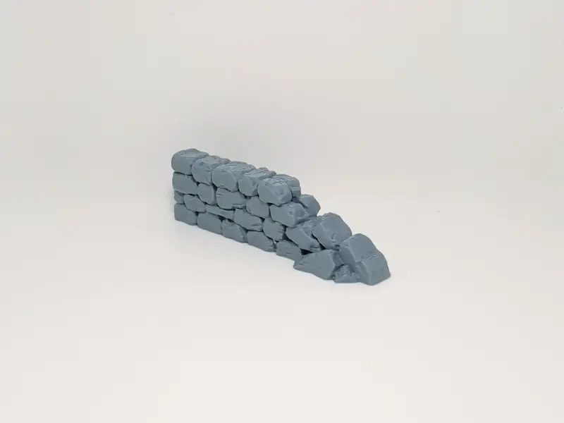 Collapsed Farm Wall | 28mm - 32mm Miniature — modelo 3D