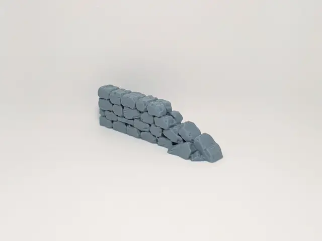 Collapsed Farm Wall | 28mm - 32mm Miniature — modelo 3D