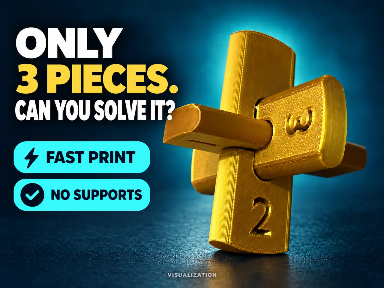 Impossible 3-Piece Cross Puzzle — modelo 3D