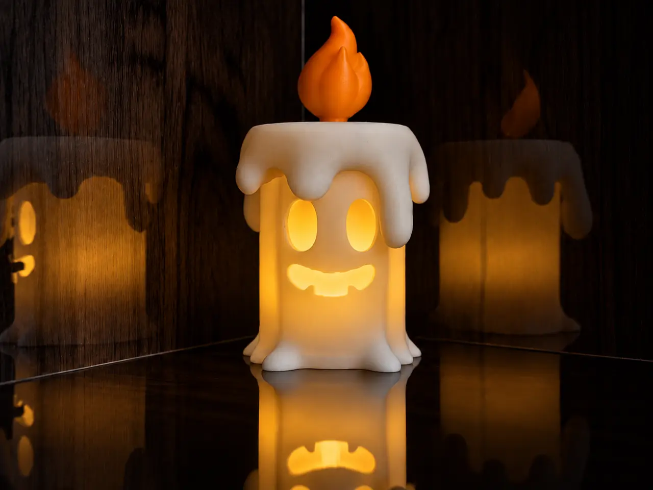 Halloween Candle - Tealight LED Holder - No AMS — modelo 3D