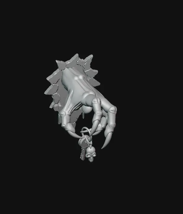 Wall-mounted key holder , Halloween Hand keychain — modelo 3D