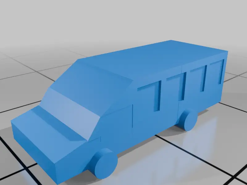 Small Bus/ Van For Model Cities/ Airports — modelo 3D
