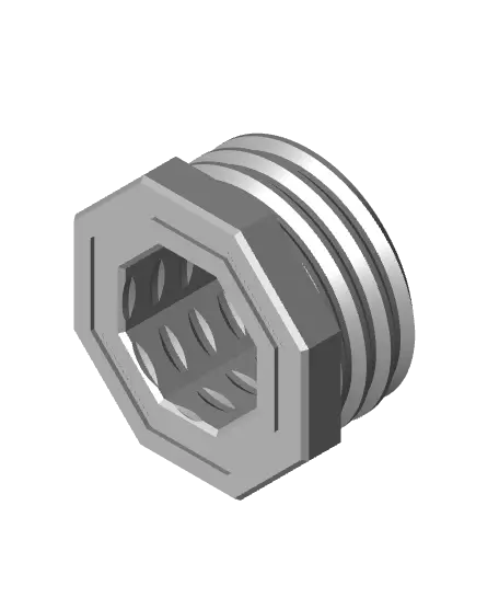 9 mm Big Thread, Flat Head, Push-Fit Hole, Bolt — modelo 3D