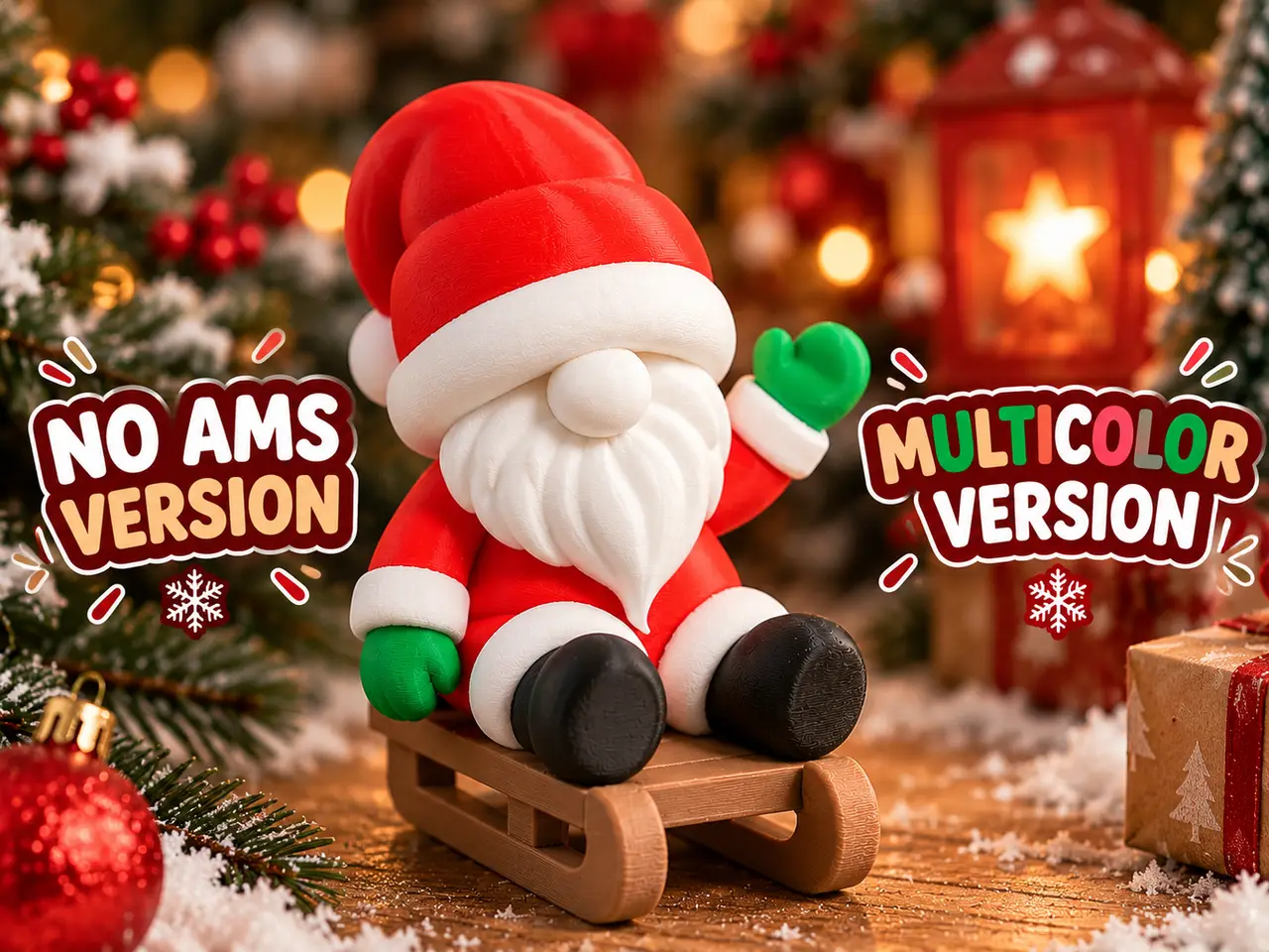 Mini Santa On Sleigh – NO AMS — modelo 3D
