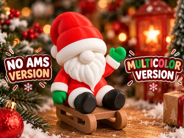 Mini Santa On Sleigh – NO AMS — modelo 3D