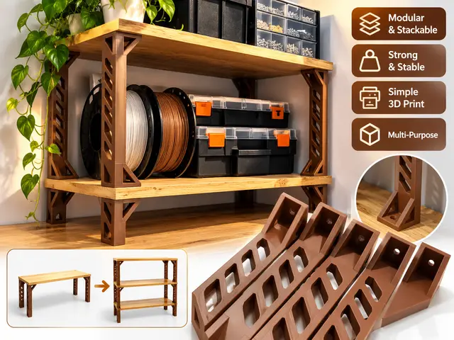 Modular Stackable Shelf Brackets – 3D Printed — modelo 3D