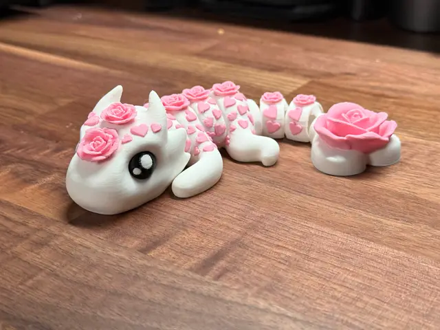 Baby Articulated Valentine Dragon - By Vixvvo3D — modelo 3D