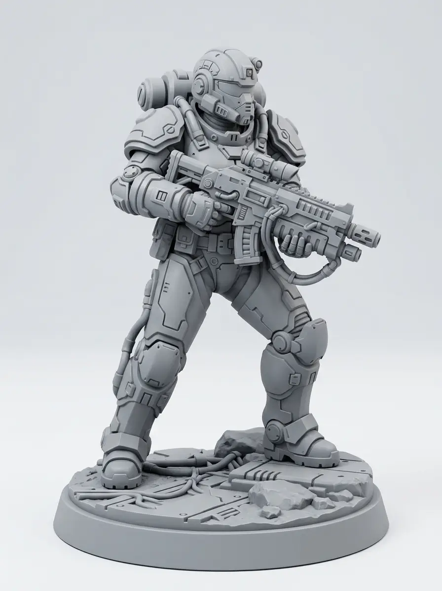 Sci-fi Trooper Heavy — modelo 3D