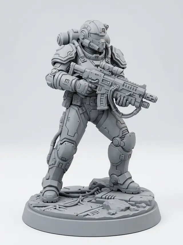 Sci-fi Trooper Heavy — modelo 3D