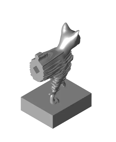 Glitchy Cat Sculpture — Playful Contemporary Desk Decor — modelo 3D