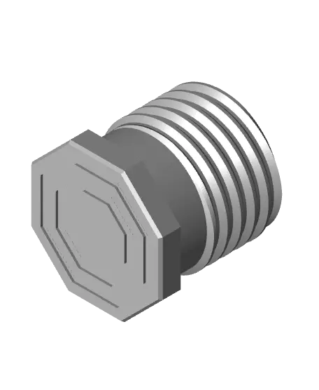 20 mm Big Thread, Flat Head, Shank Bolt — modelo 3D