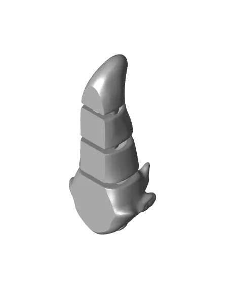 Flexi White Dragon Keychain — modelo 3D