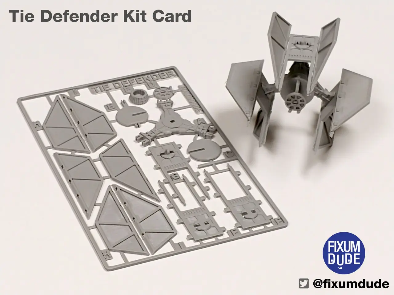 Tie Fighter Defender Kit Card — modelo 3D
