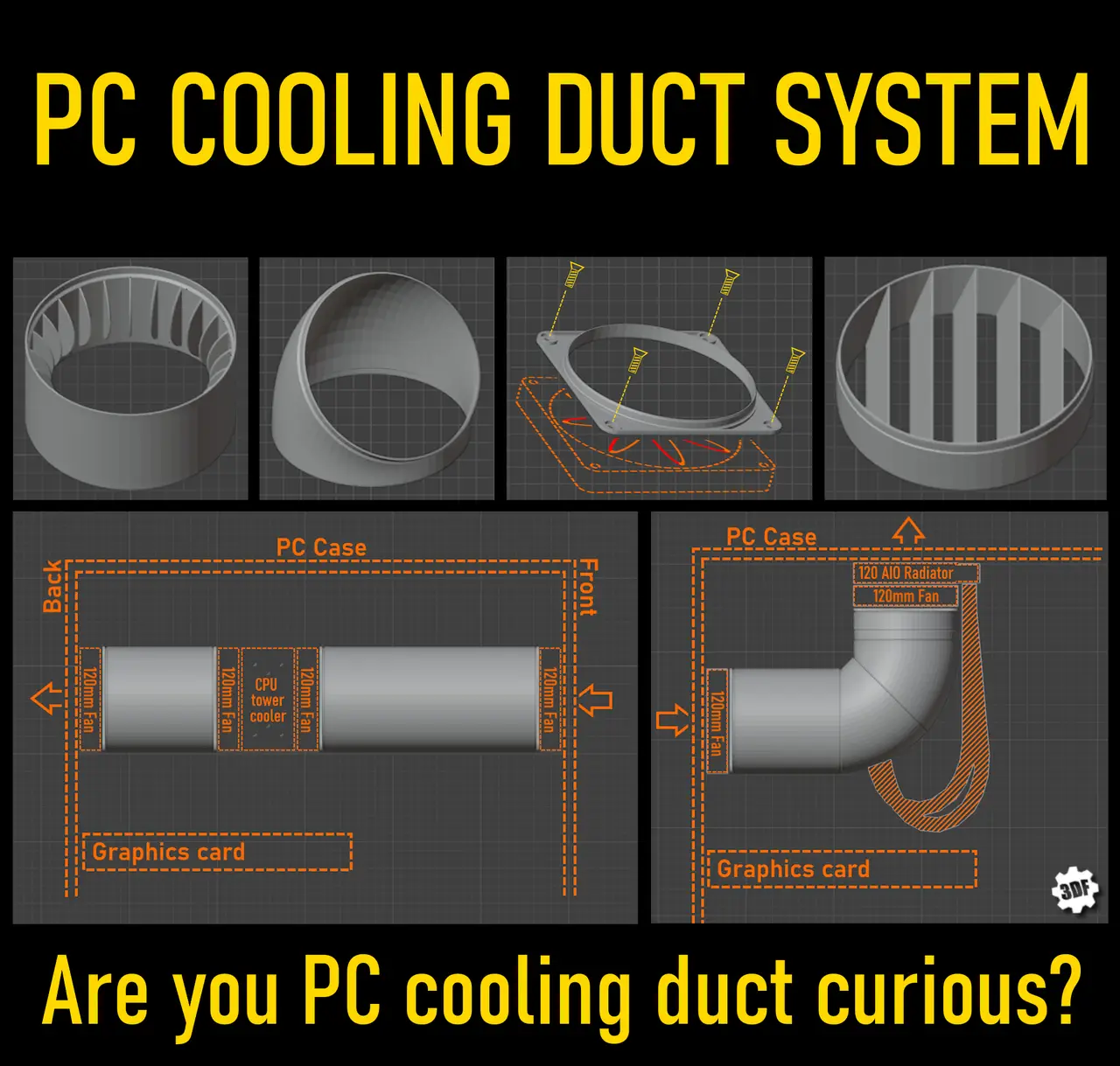 PC Cooling Duct System — modelo 3D