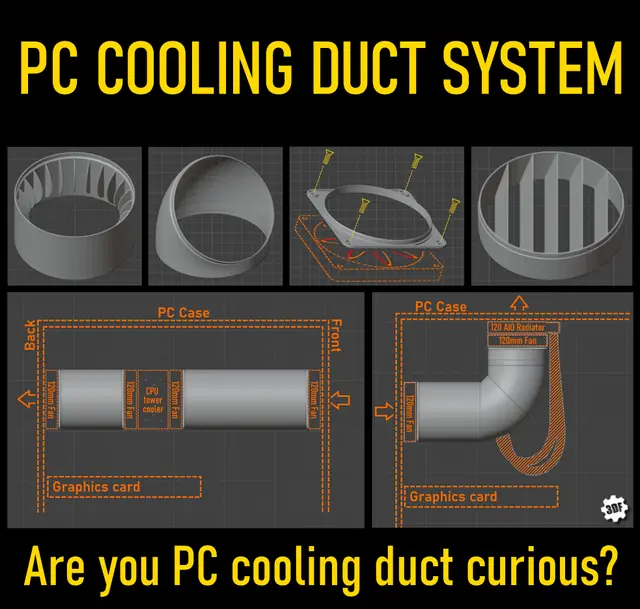 PC Cooling Duct System — modelo 3D