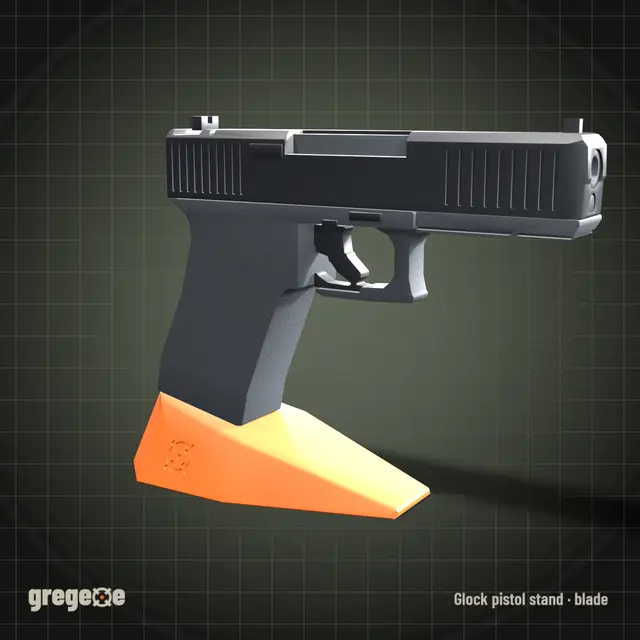 Airsoft Pistol Stand for Glock | Blade Base | Fits the Mag Well | No Supports — modelo 3D