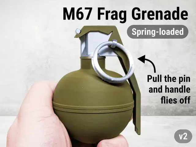 M67 Frag Grenade Replica Prop with Flying Handle — modelo 3D