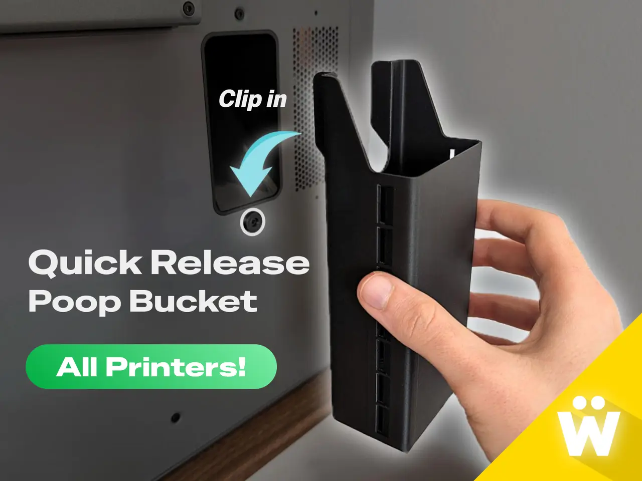 Quick Release Poop Bucket (P2S, X2D, H2S, H2D...) — modelo 3D