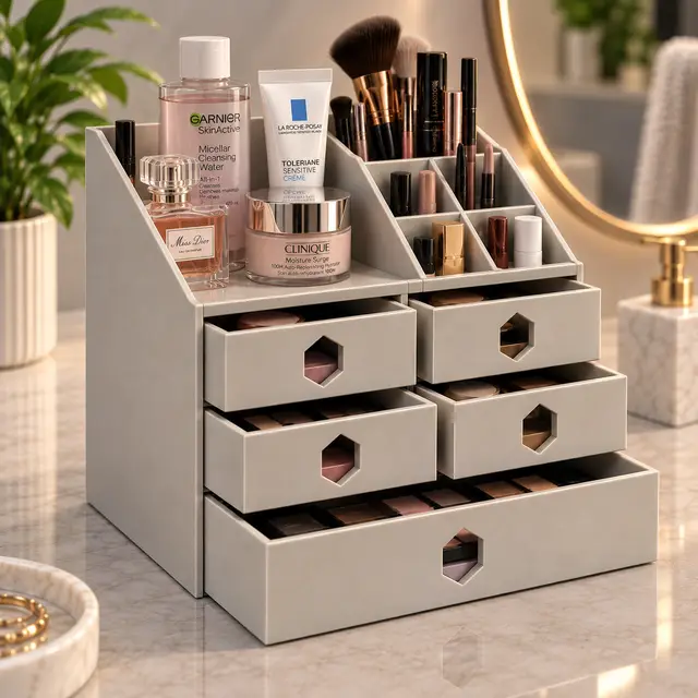 Hexa Beauty – Modular Makeup & Cosmetic Organizer — modelo 3D