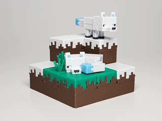 Minecraft-inspired Fox Mini Figure Kit Card/ Keychain — modelo 3D