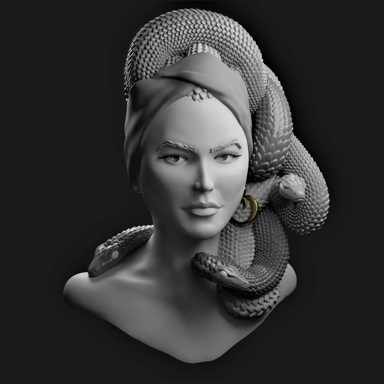 Beautiful Medusa, Bust — modelo 3D