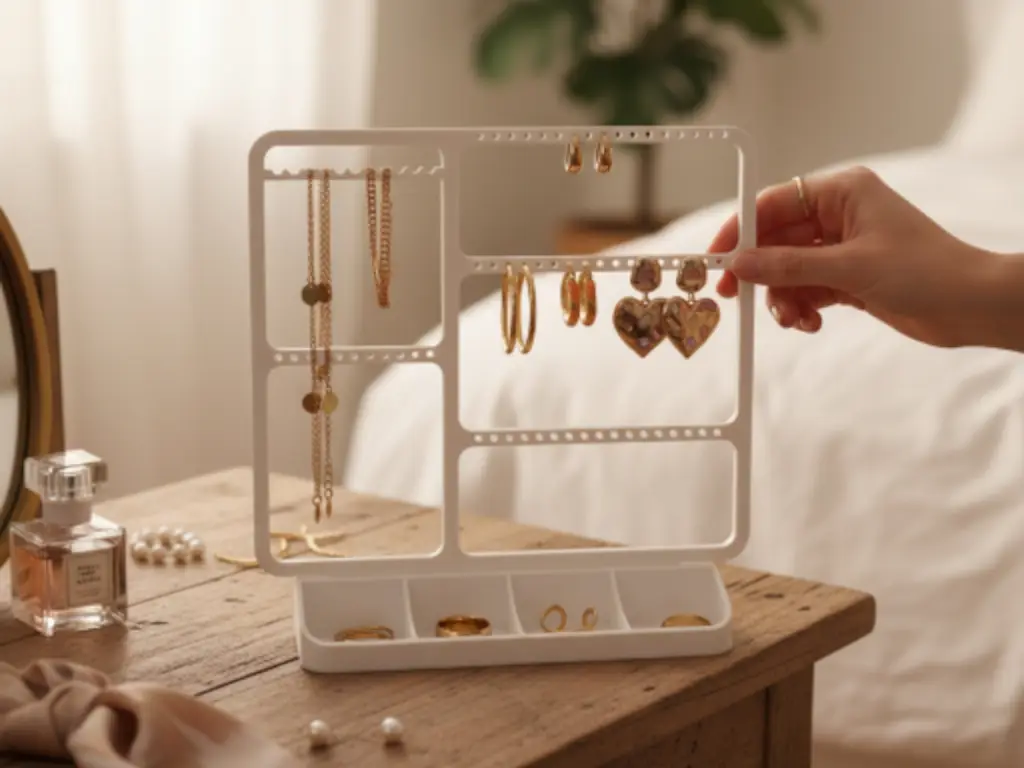 Jewelry organizer for earrings, rings & necklaces — modelo 3D