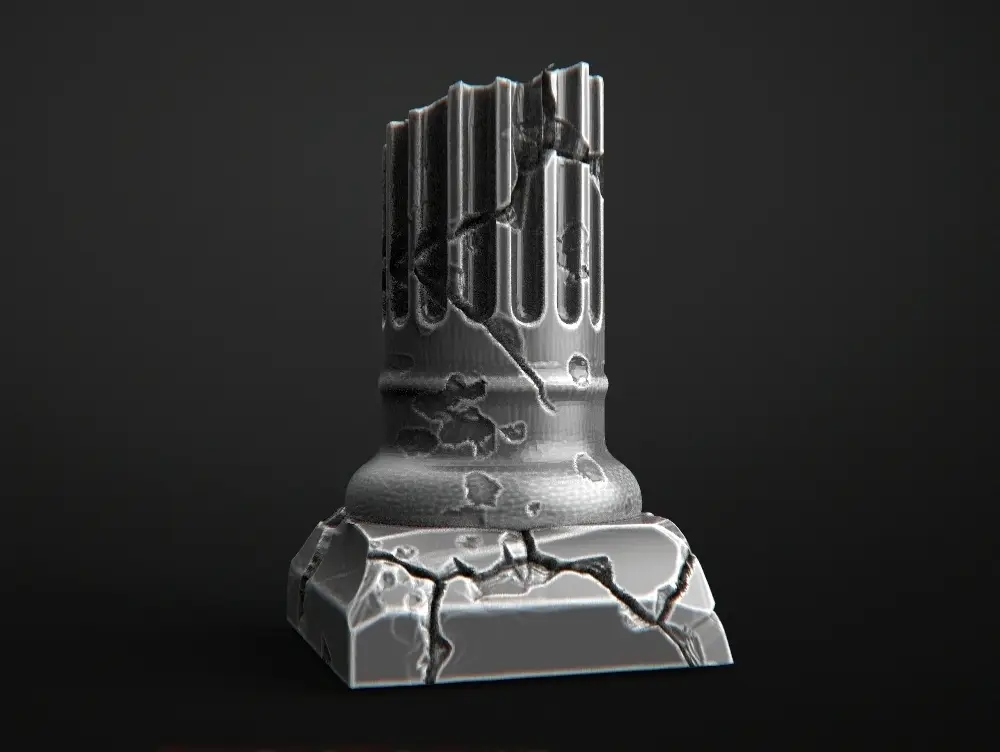 Column destroyed — modelo 3D