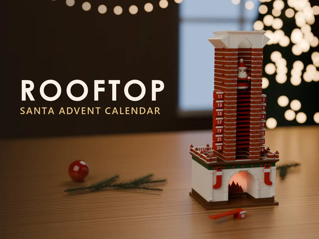 Rooftop Santa Advent Calendar, 24-Day Countdown — modelo 3D