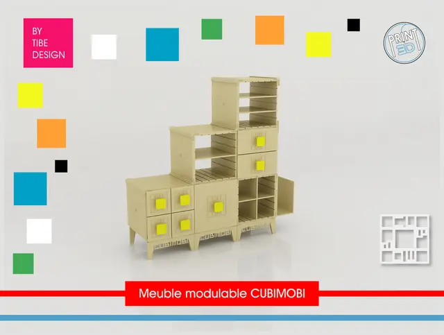 Meuble modulable CUBIMOBI — modelo 3D