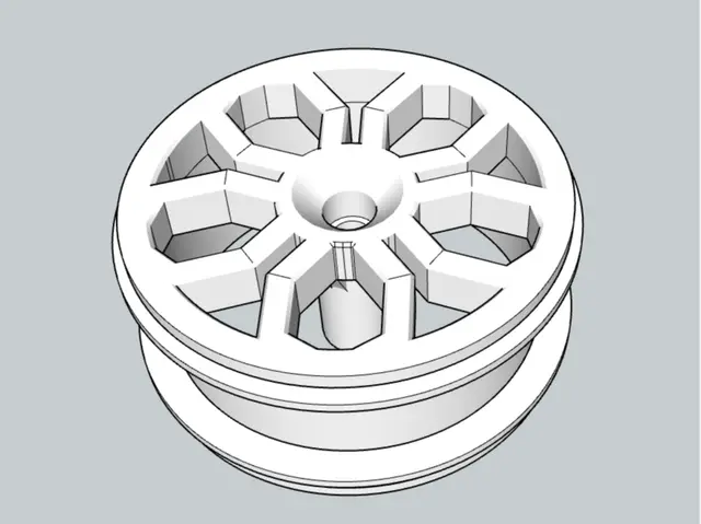 A wheel rim for a toy Range Rover, 66×28 mm. — modelo 3D