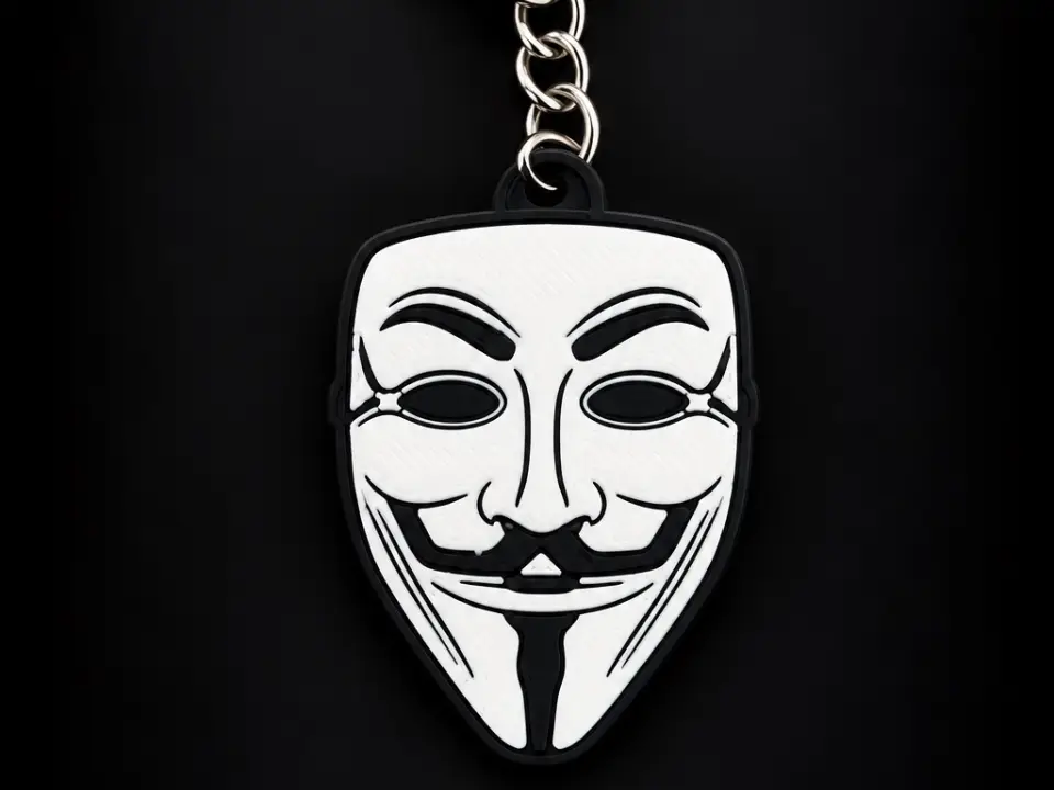 Guy Fawkes Mask Keychain — modelo 3D