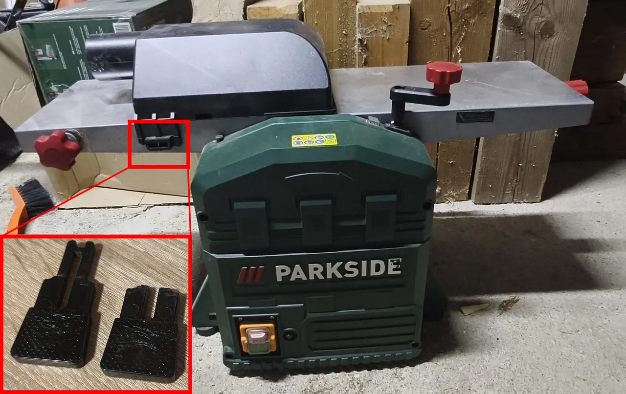 Pojistka na protahovací hoblovku Parkside — modelo 3D