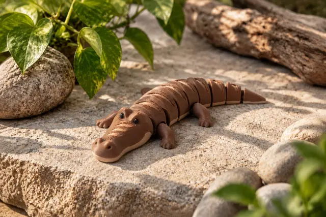 Baguette Crocodile Flexi Toy – Funny Fidget Animal — modelo 3D