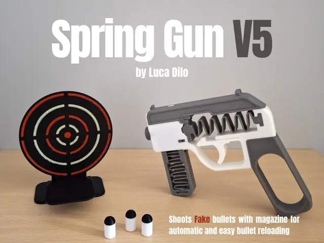Spring Gun V5 - Shoots fake bullets with magazine — modelo 3D