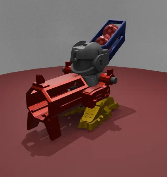 Barrel & Grip Arm Accessory Set – Compatible Add‑Ons for Zero‑Style Launcher Systems — modelo 3D